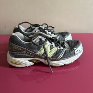 New Balance Gray Sneakers with Lime Accents